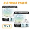 Sleepy Bio Natural - Süper Fırsat Paketi Bebek Bezi 4 Numara Maxi 164 Adet (Ücretsiz Kargo Fırsatı)