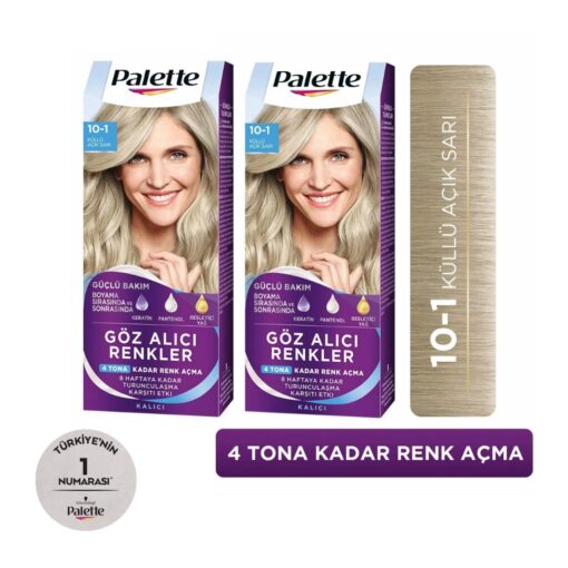 Palette Schwarzkopf Göz Alıcı Renkler, 10-1 Açık Küllü Sarı Saç Boyası X 2 Paket - Ücretsiz Kargo