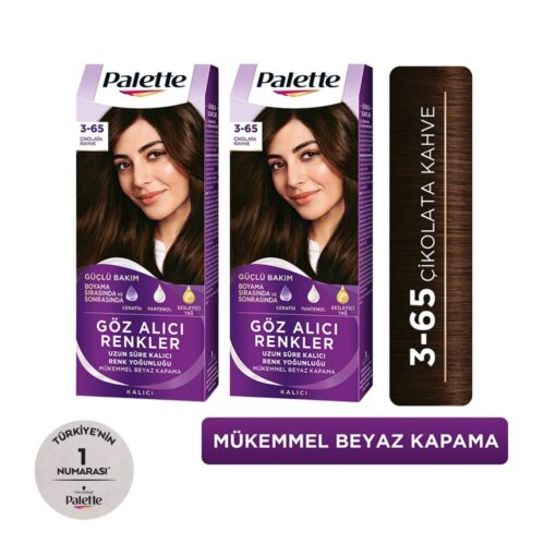 Palette Schwarzkopf Göz Alıcı Renkler, 3-65 Çikolata Kahve Saç Boyası X 2 Paket - Ücretsiz Kargo