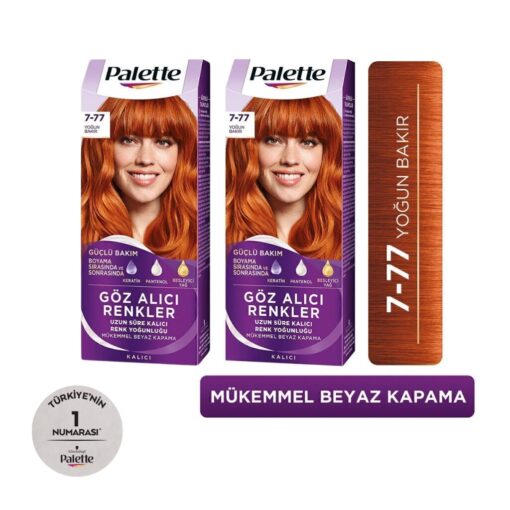 Palette Schwarzkopf Göz Alıcı Renkler, 7-77 Yoğun Bakır Saç Boyası X 2 Paket - Ücretsiz Kargo