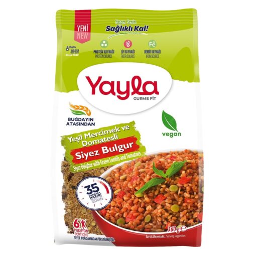 Yayla Gurme Fit Yeşil Mercimek ve Domates Siyez Bulgur 360 Gr