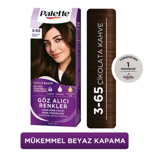 Palette Schwarzkopf Kalıcı Doğal Renkler, 3-65 Çikolata Kahve Saç Boyası - 2li Fırsat Paketi - Ücretsiz Kargo