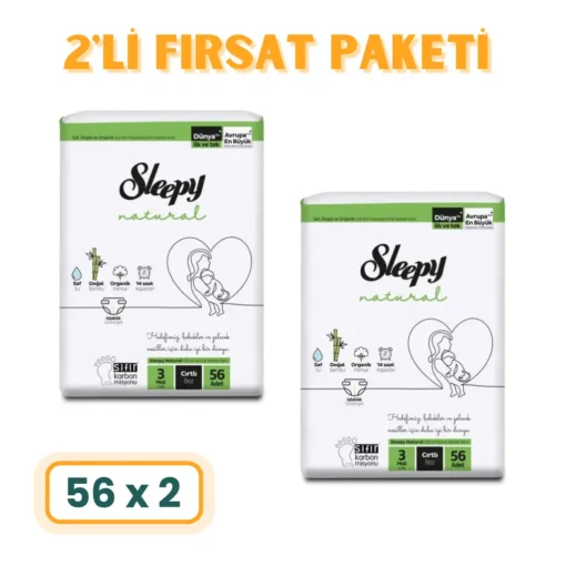 Sleepy Natural - 3 Numara Midi - 112li Fırsat Paketi - Ücretsiz Kargo