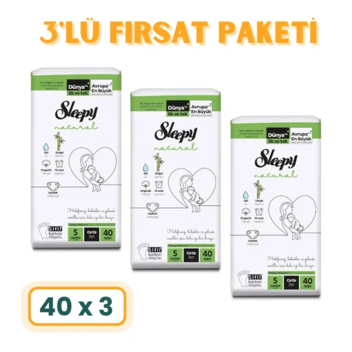 Sleepy Natural - 5 Numara Junior - 120li Fırsat Paketi - Ücretsiz Kargo