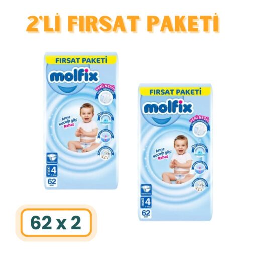 Molfix 4 Numara Maxi 124'lü Bebek Bezi